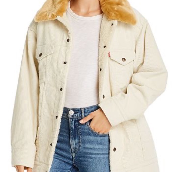 Levis Oversized Corduroy Fur Trucker 